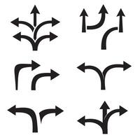 Directional icon set silhouette for web navigation mobile app UI and signage design vector