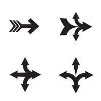 Directional arrow icon design set silhouette for business flow and navigation vector