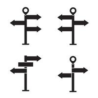 Simple direction icon silhouettes used in mobile apps dashboards and software UI vector