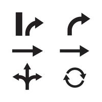 Arrow direction icon silhouette set great for app interfaces and tool design vector