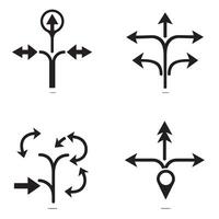 Universal directional icon set silhouette for pointer guides and clean layout systems vector
