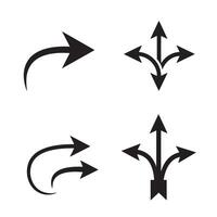 Classic arrow icon silhouette design set for web navigation and digital apps vector