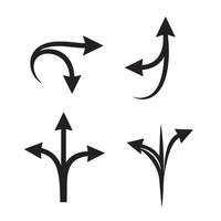 Arrow icon set silhouette for process charts menus and tech interface projects vector