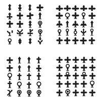 Navigation and movement directional icon set silhouette for tech projects and UI kits vector