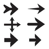 Simple arrow icon silhouette collection for interface flowcharts and web graphics vector