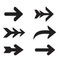 Navigation tool arrow icon silhouette set used in website and app mockups vector