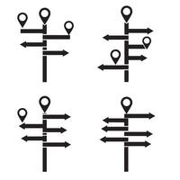 Arrow style directional icon set silhouette designed for clean and bold web layouts vector