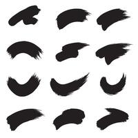 Curved pointing stroke brush designs in a minimal silhouette pack for creative use vector