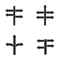 Functional directional icon set silhouette used for clean control interfaces and signs vector