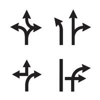 Flat arrow icon silhouette collection used for web mobile and print graphics vector