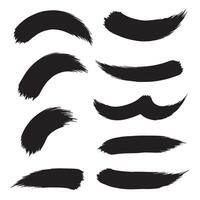 Creative bundle of curved strokes and pointing brush shapes in modern silhouette layout vector