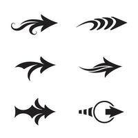 Set of direction signs hand pointers and curved arrows in creative silhouette style vector