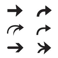 Functional directional arrow icon silhouettes perfect for web tools and systems vector