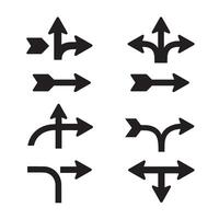 Simple and clean arrow icon silhouette set perfect for tech brand UI graphics vector