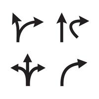 Variety directional arrow icon silhouette elements for diagrams and dashboards vector