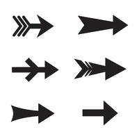 Arrow icon silhouette pack ideal for user interface pointer and direction guides vector