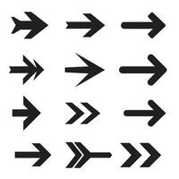 Flat direction navigation logo icons and silhouette arrows in a design bundle vector
