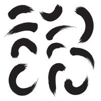 Modern bundle of curved pointing brush shapes in bold stroke silhouette icon style vector