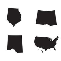 Clean silhouette map bundle showing each USA state with simple border details vector