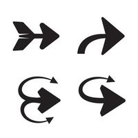 Directional arrow icon set silhouette for navigation user interface and web design vector