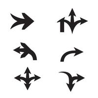 Directional navigation arrow icon silhouette set perfect for app and site layout vector