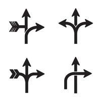 Directional arrow icon silhouettes for modern web layout and digital signage vector