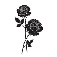 Decorative rose flower art SVG silhouette for wedding print projects and branding use vector
