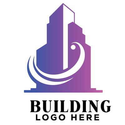 Organic swirl real estate building logo symbol icon perfect for green building and eco development firms