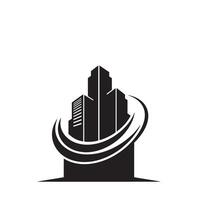 Building icon logo silhouette perfect for architecture branding flyers and web graphics vector