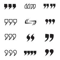 Unique black quote symbols set for communication graphics text formatting and design vector