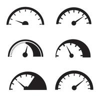 Clean design pack with dashboard speed fuel and RPM gauge silhouettes for UI vector
