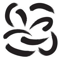 Set of brush lines with curved and pointing elements in artistic silhouette collection vector