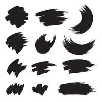 Hand drawn curved brush strokes and pointing elements in bold silhouette layout vector