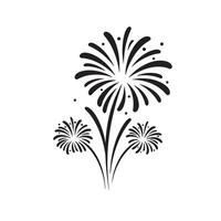 Dark fireworks silhouette layout for explosive celebration graphics and party elements vector