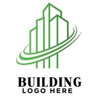 Bold line swirl real estate building logo symbol icon designed for signage wayfinding and maps vector