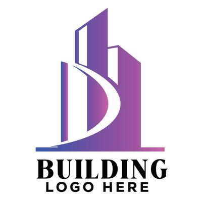 Professional swirl real estate building logo symbol icon ideal for construction firm identity design
