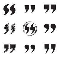Modern quotation marks set in black ideal for typographic graphics and layout elements vector