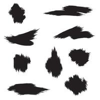 Artistic silhouette bundle featuring curve brush strokes and gesture line forms vector