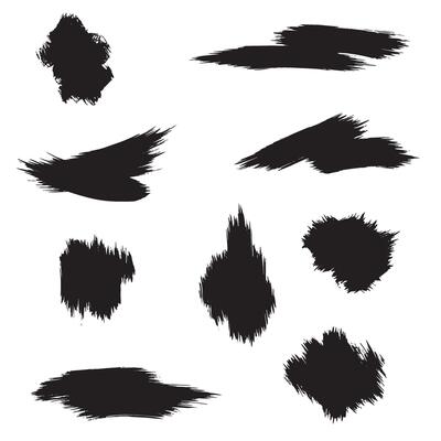 Artistic silhouette bundle featuring curve brush strokes and gesture line forms