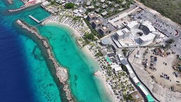 Above Mambo Beach in Willemstad Netherlands in Curacao . Beautiful Scenery. video