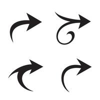 Arrow symbol icon silhouettes for web controls flowcharts and navigation bars vector