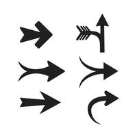 User interface directional arrow icon silhouettes for control and pointer design vector