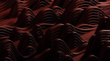 Smooth flowing 3d abstract wave background animation in dark color video