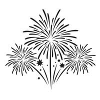 High contrast fireworks silhouette set ideal for party invitation and web background vector
