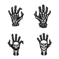 Skull hand set silhouette graphic perfect for gothic or heavy metal style branding vector