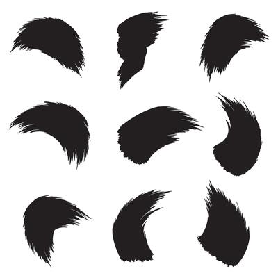 Clean curved brush stroke pack with pointing gesture elements in silhouette layout