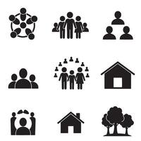 Human connection icon set in silhouette for collaboration and diversity vector