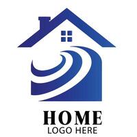 Curved swirl home building logo symbol icon designed for brand identity in creative architecture vector