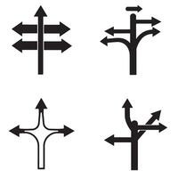 Minimal directional icon silhouette pack for web apps and infographics design vector