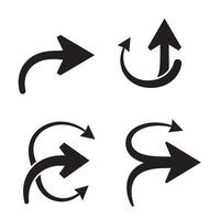 Collection of directional arrow icon silhouettes for dashboard and mobile apps vector